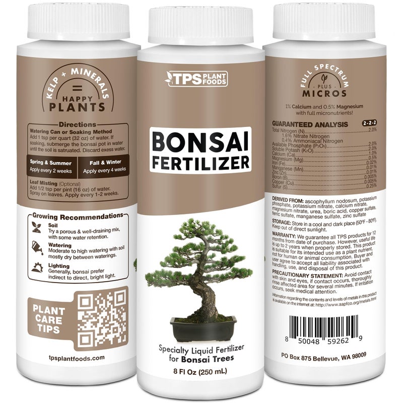 TPS NUTRIENTS سماد بونساي لجميع أشجار البونساي، رائع لامتصاص الجذور، طعام نباتي سائل 8 أونصة (250 مل) - Image 2